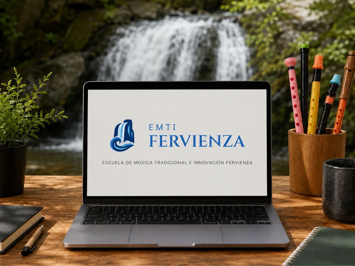 Fotografía de una clase de EMTI Fervienza, la escuela online de gaita asturiana